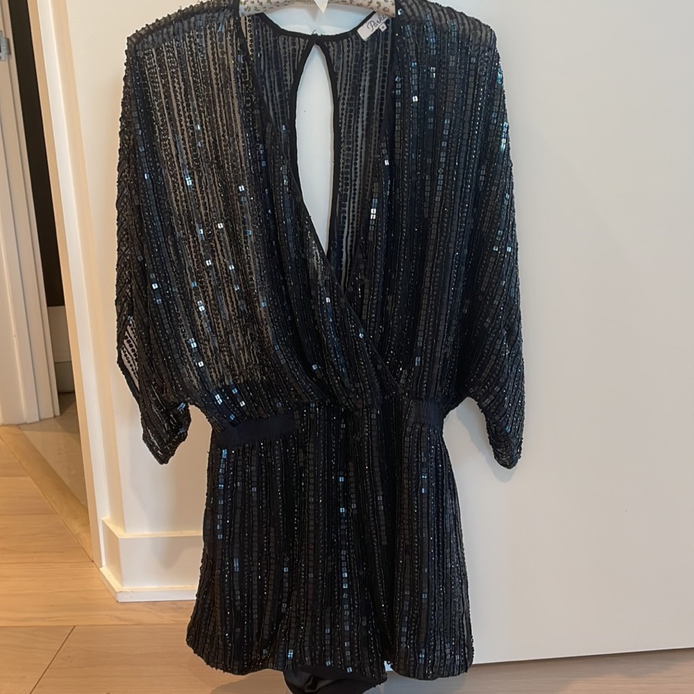 Black Sequin Romper - image 3
